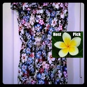 NEW Floral Print Ruffled Strapless Romper.